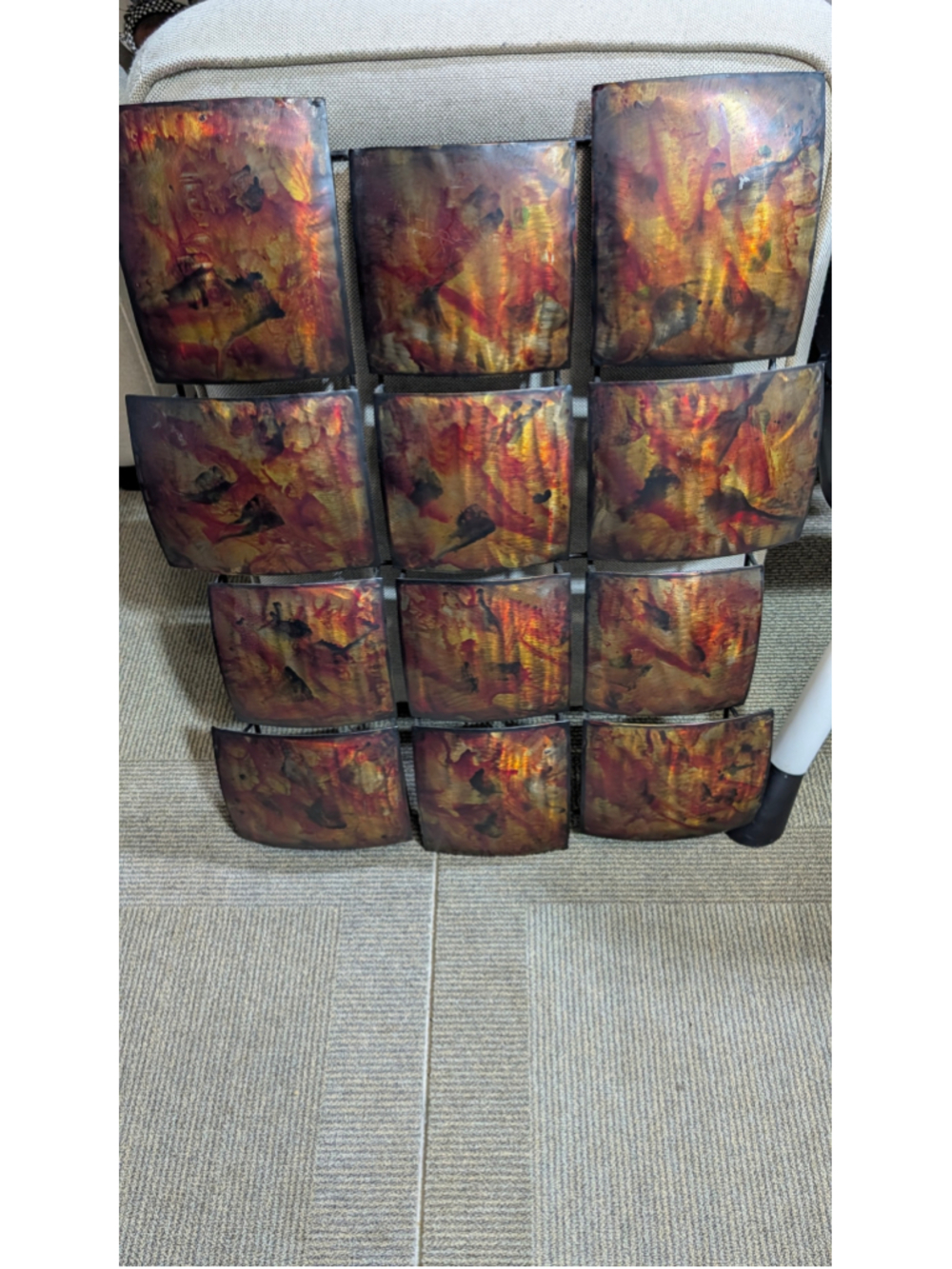 Unbranded Metal Wall Art Decor Square Panels Copper Black 28 x 22 inches